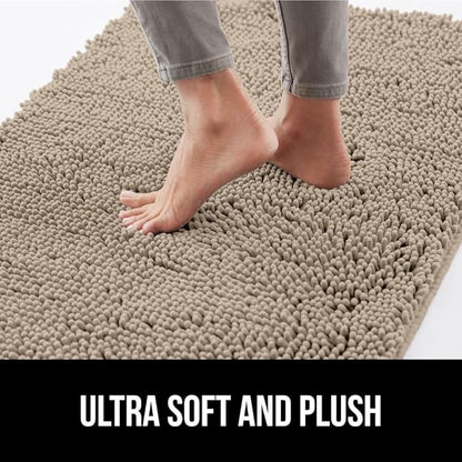 GORILLA GRIP SOAKSTOPPER Dog Door Mat, 35x24 Machine Washable Rug Absorbent Doormat Captures Moisture Mud Dirt, Quick Dry Soft Chenille Entryway Rugs Indoor Entrance Mats for Dog Paws, Beige
