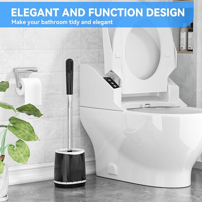 TRENTI Toilet Brush and Holder Set, Ventilated Holder, Compact Toilet Brush Set - Image 6