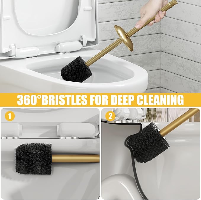 BESy Toilet Brush and Holder, Toilet Cleaner Bowl Set - Image 6