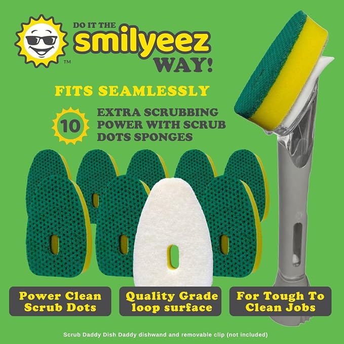 Smilyeez Green Dotted Heavy Duty Scrubbing Sponge Refill - Image 2