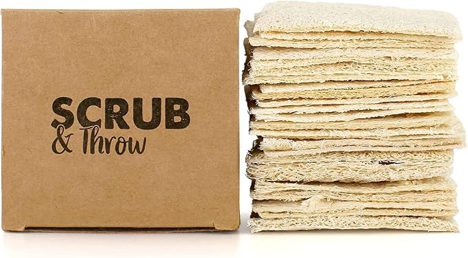 Scrub & Throw Scrub Sponges, Eco-Friendly, All-Purpose Household Natural Loofah by ScrubThrow