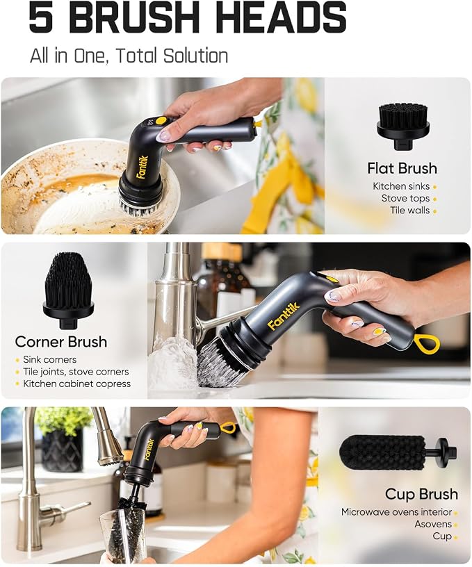 Fanttik G9 Handy Cordless Electric Spin Scrubber, MagnaStorm Motor, Dual-Speed - Image 3