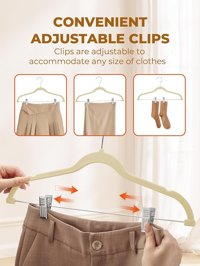 HOUSE DAY Velvet Skirt Hangers 36 Pack, Space Saving Slim Shorts Hanger - Image 5