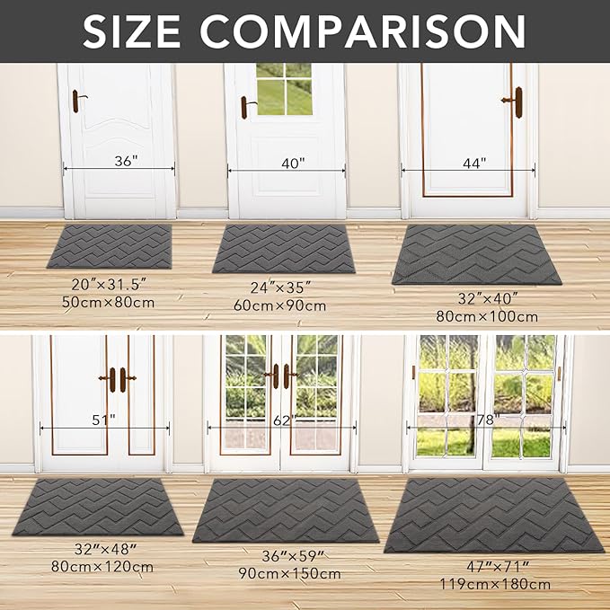 hicorfe Front Door Mat Outside Entrance, Stain and Fade Resistant, Non Slip - Image 5
