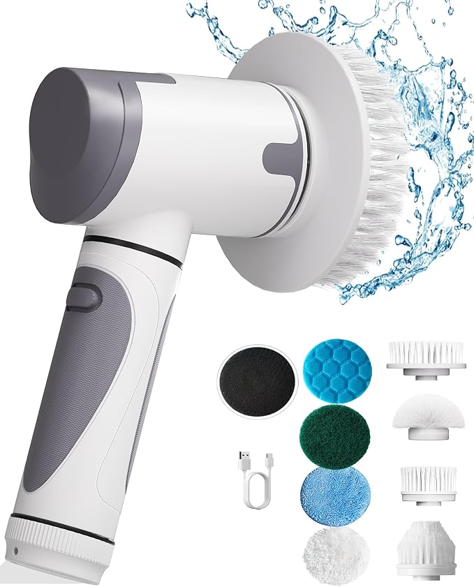 Electric Spin Scrubber, Power Scrubber Dual Speeds Cordless Shower Scrub Brush by Wildley