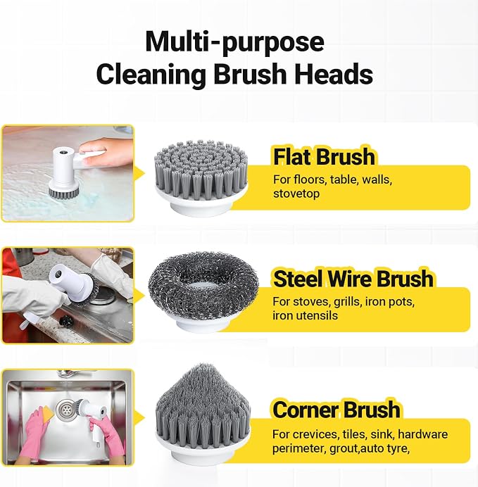 Electric Spin Scrubber, 3000 mAh Cordless Power - Image 3
