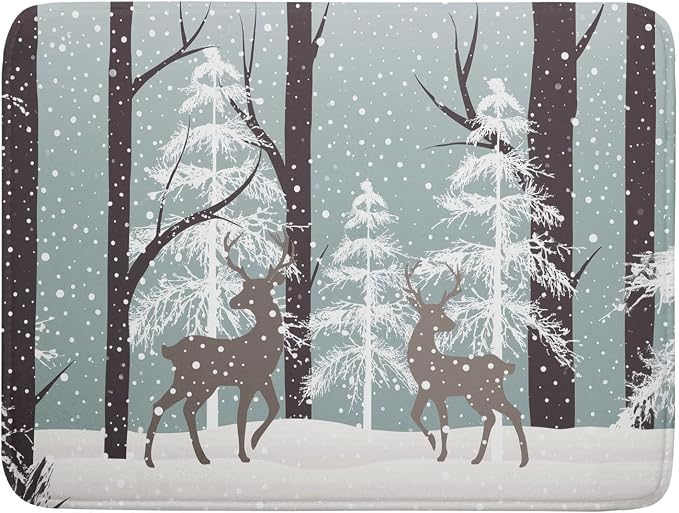 Winter Wildlife Deer Dish Drying Mat by Sweetshow