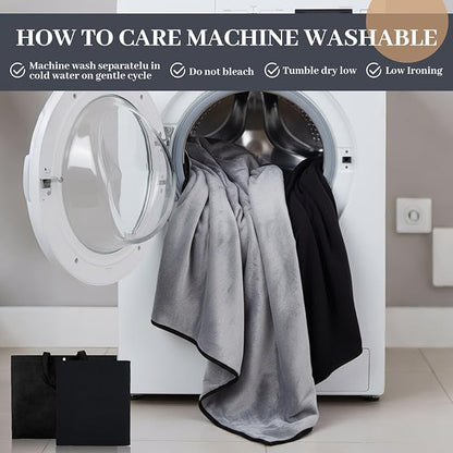 Waterproof Blanket for Bed Couch Sofa, 40''x60'' Reversible & Washable, Fleece and Flannel Waterproof Mat, Water Resistant Bed Cover, Leakproof Mattress Protector(Dark Grey/Light Grey)