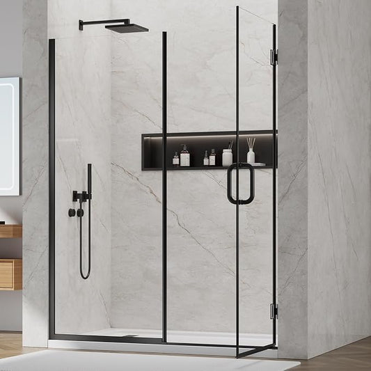 Pivot Shower Door, Adjustable Width 58.5-60" W x 76" H Hinged Shower Glass Door - Image 2