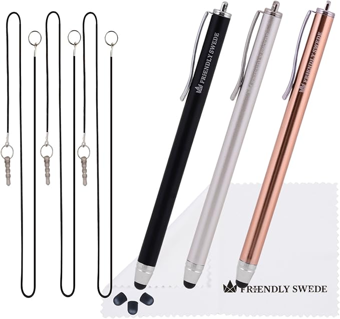 The Friendly Swede Stylus Pen for Touchscreen — 3-Pack 5.5" High Precision by TheFriendlySwede
