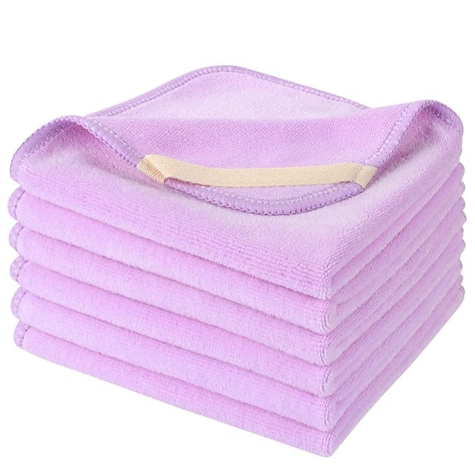 SINLAND Microfiber Facial Cloths Fast Drying Washcloth 12inch x 12inch Light by SINLAND