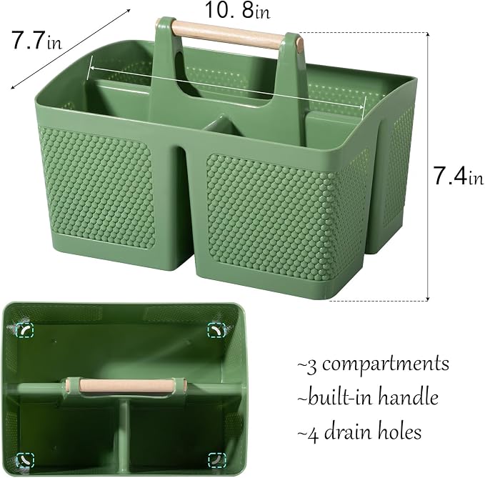 rejomiik Portable Shower Caddy Basket Plastic Cleaning Caddy Organizer Storage - Image 3