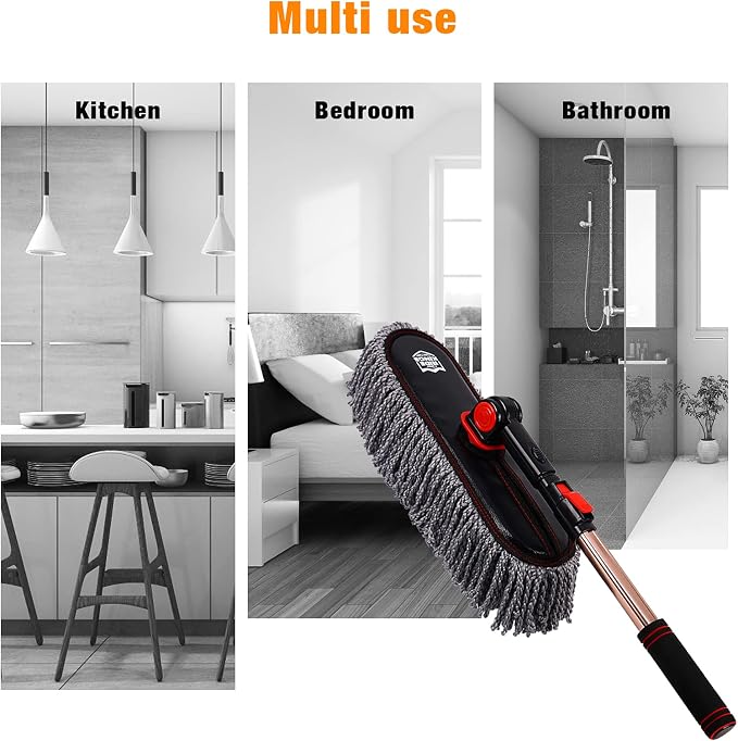 Car Duster Set, Car Duster Exterior Extendable Handle, Scratch Remover Large - Image 6