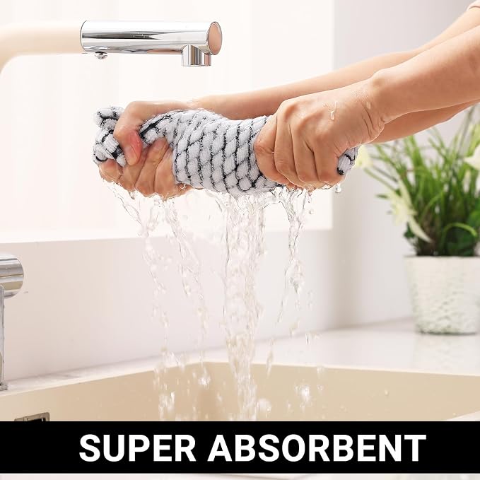 Homaxy Kitchen Towels and Dishcloths Set, 16 x 25 and 12 x 12 Inches, Super - Image 5