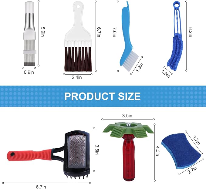 Aufind 7 PCS Different Air Conditioner Fin Cleaner kit, Brush Condenser Ac Coil - Image 3