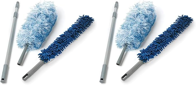 O-Cedar Dual-Action Microfiber Duster w/Telescopic Handle, 3 Piece Set by O-Cedar