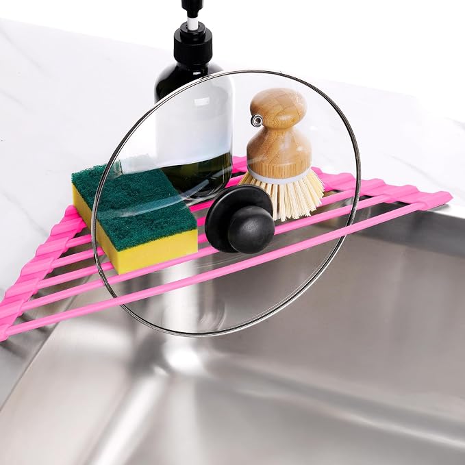 Tomorotec Compact Silicone-Coated Triangle Dish Drying Rack - Image 6