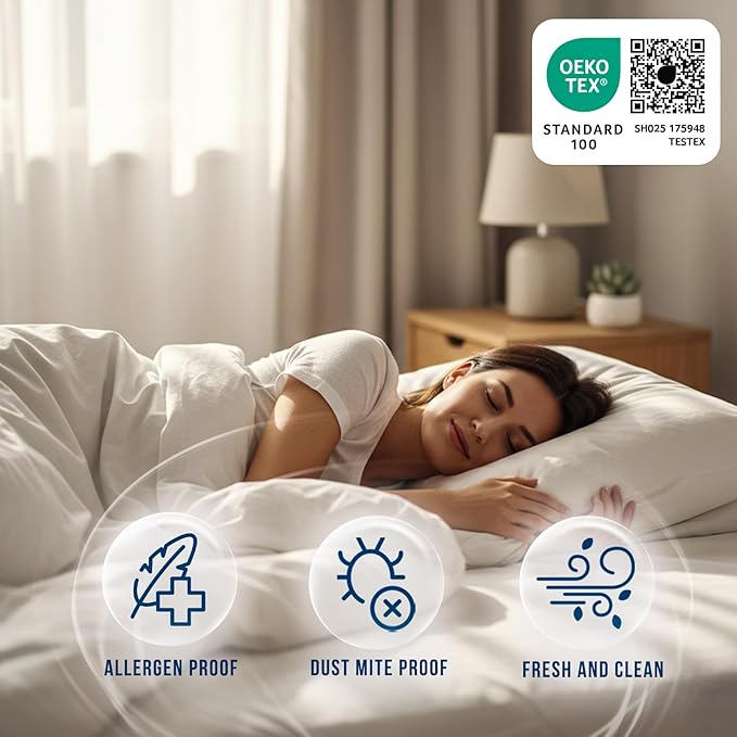Luxury Twin XL Size Tencel Waterproof Mattress Protector Deep Pocket - Premium Cooling Bed Cover Pad - Hypoallergenic & Allergy-Friendly - Oeko-Tex Certified - Ultra Soft & Breathable