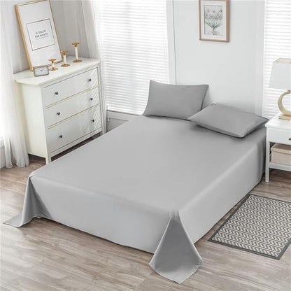 WenBags Lightweight Waterproof Flat Sheet 90 * 98 Inches King Size-Mattress Protector for Bed & Couch, Pet Hair Resistant Cover Ideal for Dogs & Cats, Perfect for Hotels & Hospitals(LightGray)