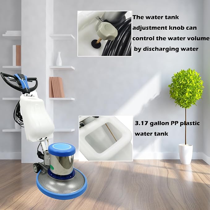 Floor Scrubber Buffer Polisher Commercial Floor Scrubber Machine 17" Tile Floor - Image 6