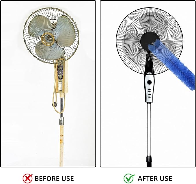 11Pcs Fan Cleaner Brush Set, Fan Cleaning Brush Cobweb Duster, Bendable Cobweb - Image 5