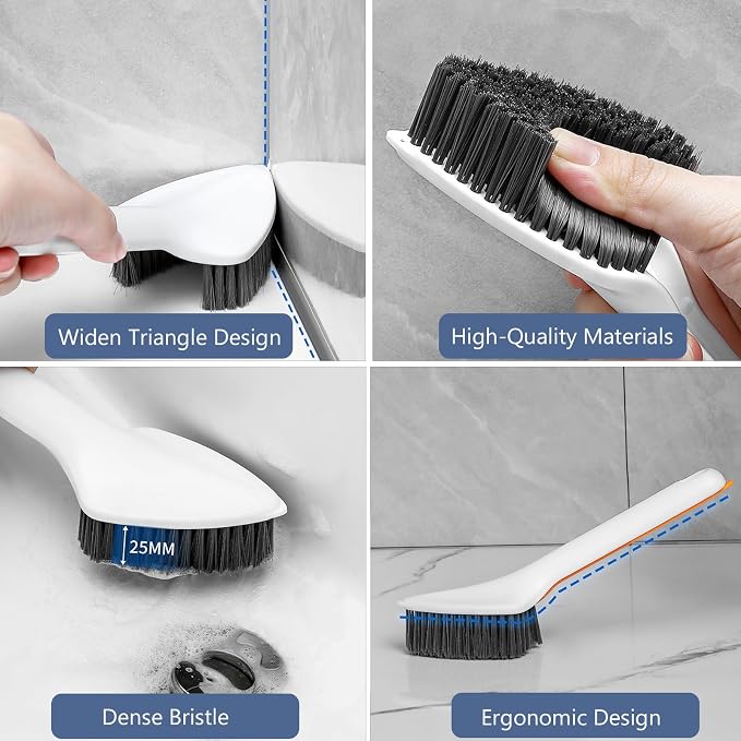 Crevice Cleaning Brush, Hard Bristle Crevice Cleaning Brushes, 3 in 1 Cleaning - Image 2