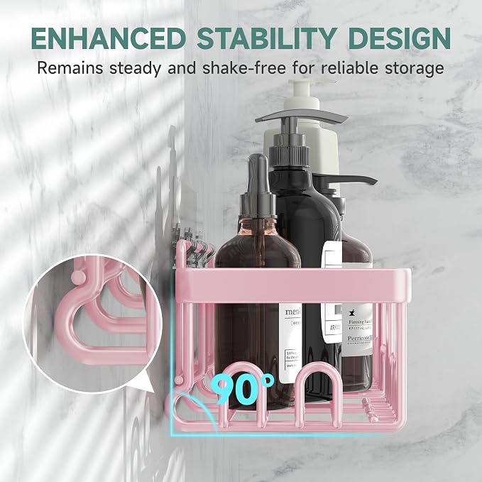 Veken Large Capacity Shower Caddy 6-Pack, No Drilling & Rustproof, Adhesive - Image 2