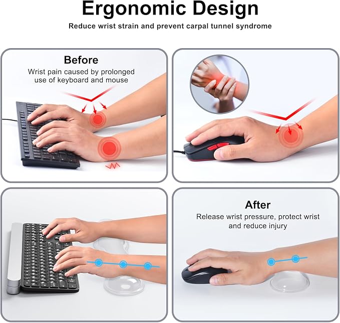 Gel Keyboard and Mouse Wrist Rest Set, Comfort Ergonomic Wrist Support - Image 3