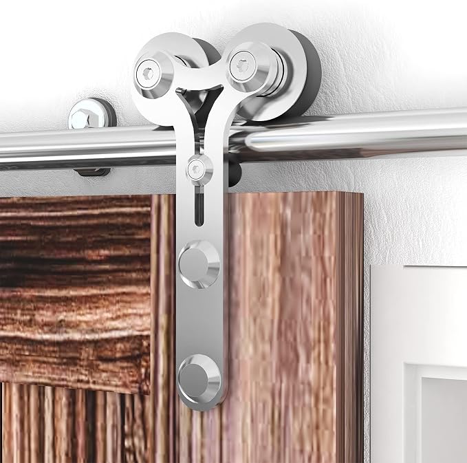 TSMST 9.6FT Sliding Barn Door Hardware Kit, Stainless Steel Heavy Duty Sturdy - Image 6