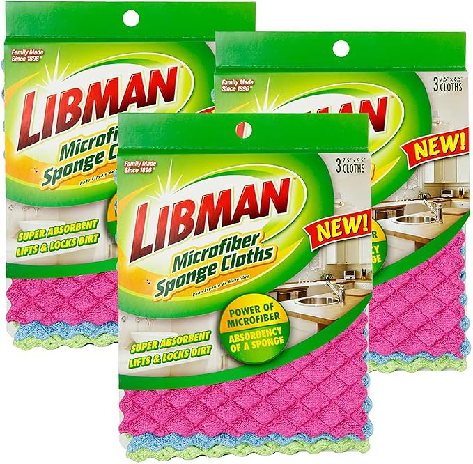 Libman 1482 Microfiber Sponge Cloths – Combines The Best of a Sponge and Dish by TheLibmanCompany
