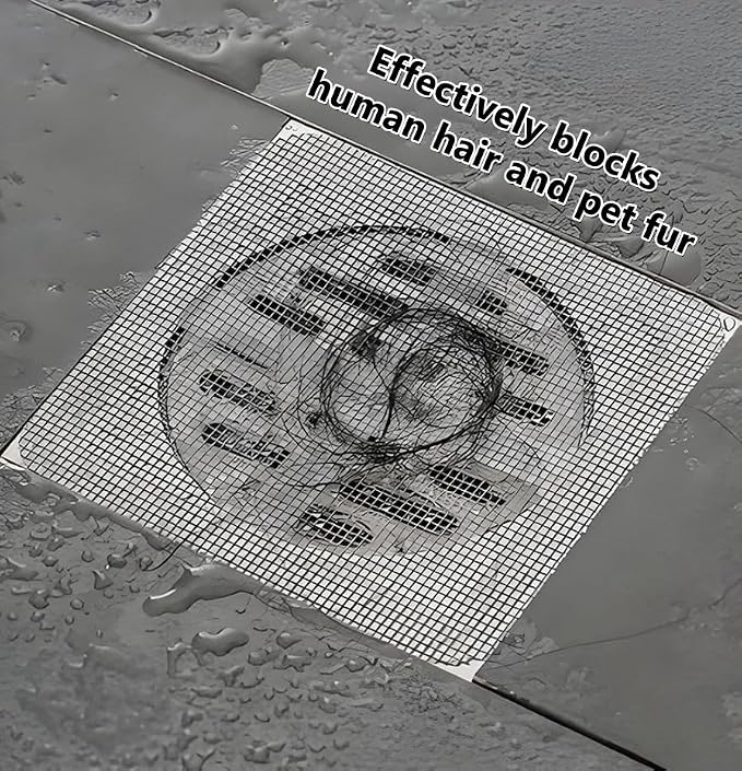 30-Pack Disposable Shower Drain Hair Catchers, Mesh Sticker Covers - Image 3