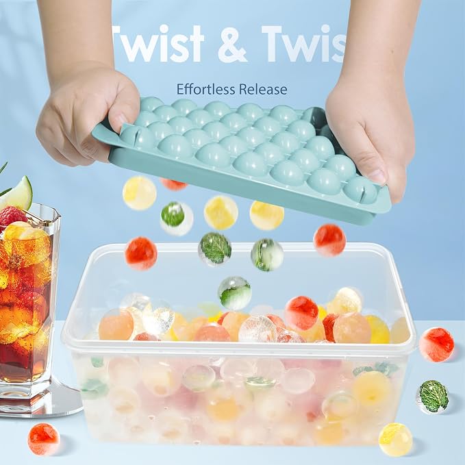 WIBIMEN Ice Cube Tray with Lid and Bin - Image 2
