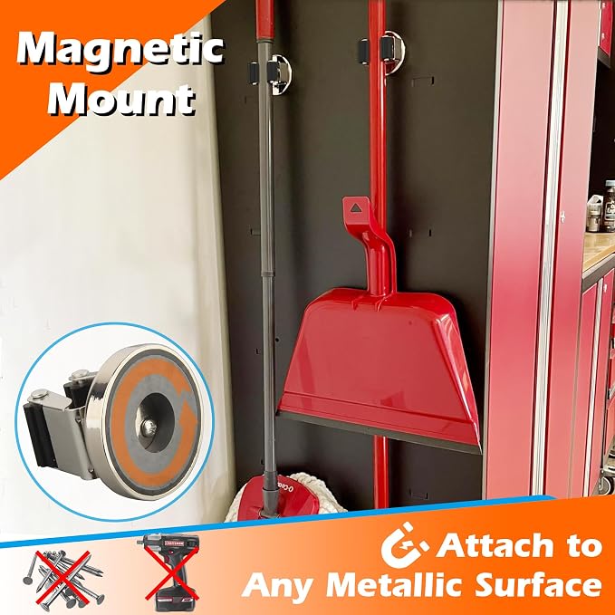 MUTUACTOR Magnetic Broom Holder, Anti-broken Broom and Mop Tool Holder - Image 3