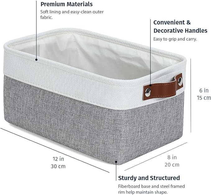 OrganiHaus Small Fabric Storage Bins - Image 2