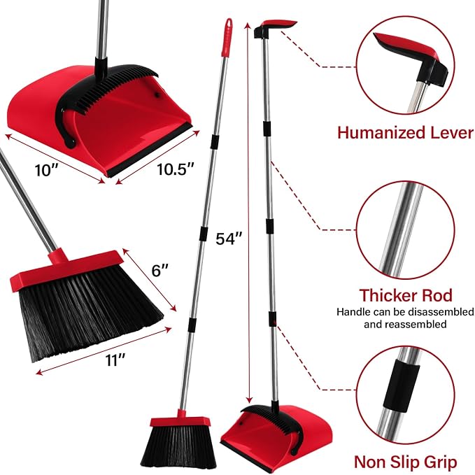 MOPPLEX Broom and Dustpan Set Combo, Kitchen Broom and Dustpan - Image 4