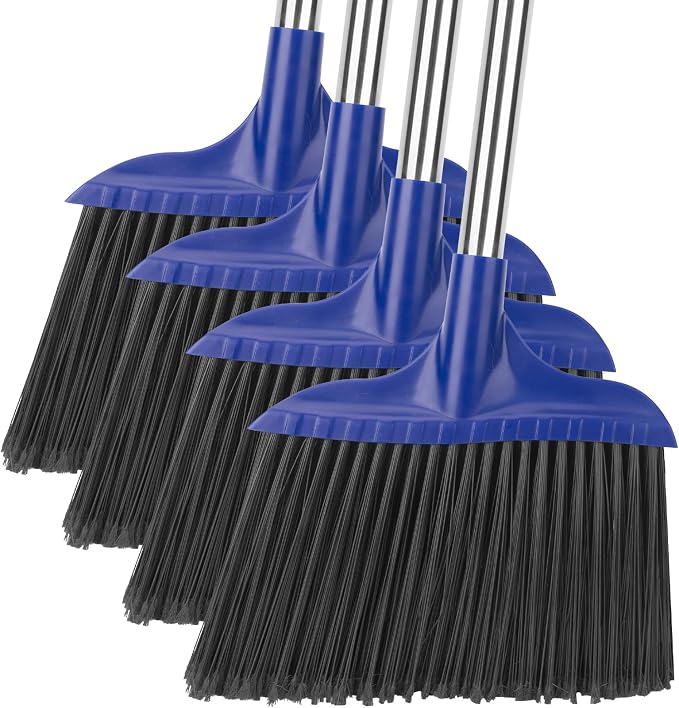 Kefanta 4 Pack Heavy Duty Broom Indoor/Outdoor Commercial Brooms Angle Broom 53 by KeFanta