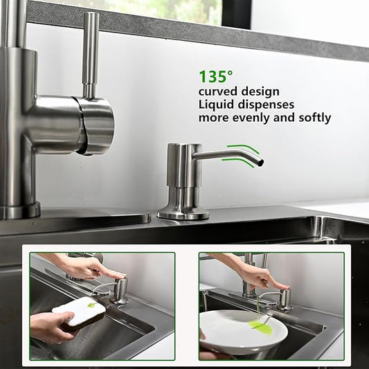 Built in Soap Dispenser for Kitchen Sink, Stainless Steel Brushed Nickel - Image 2