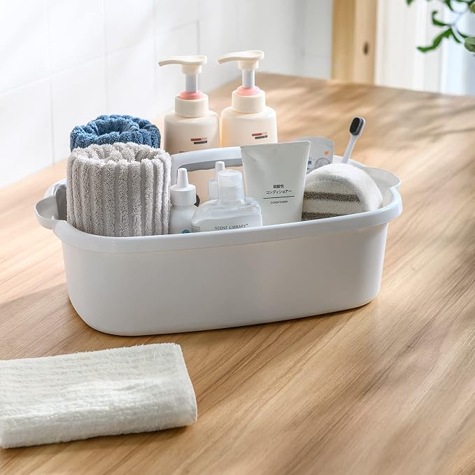 ALINK Large Plastic Shower Caddy Tote, Portable Storage Caddy Basket Organizer - Image 4