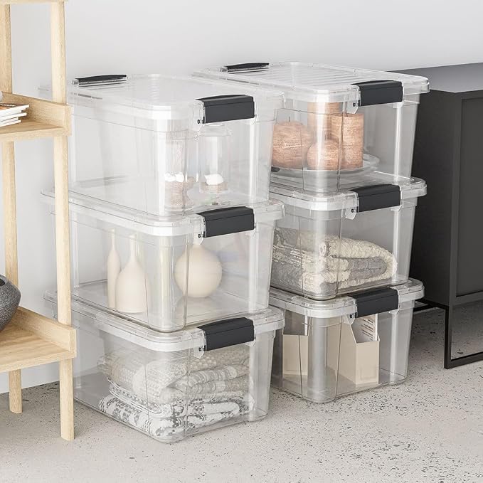Superio Storage Bins with Lids- 4 Pack, 21 Qt Clear Boxes - Image 8
