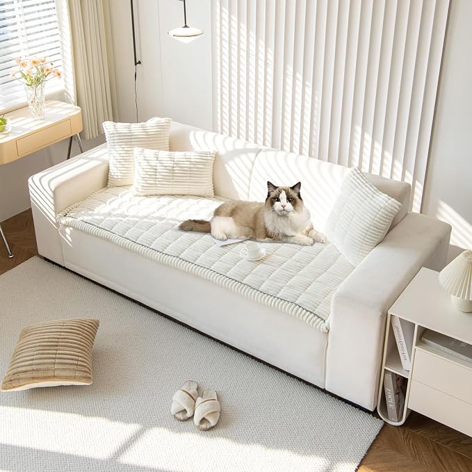 OTOB Dog Couch Covers for 3 Cushion Washable Non Slip Plush Pet Friendly Bed by OTOB