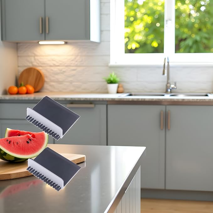 2Pcs Black Kitchen Sink Squeegee Cleaner Countertop Brush Wiper Vegetable - Image 4