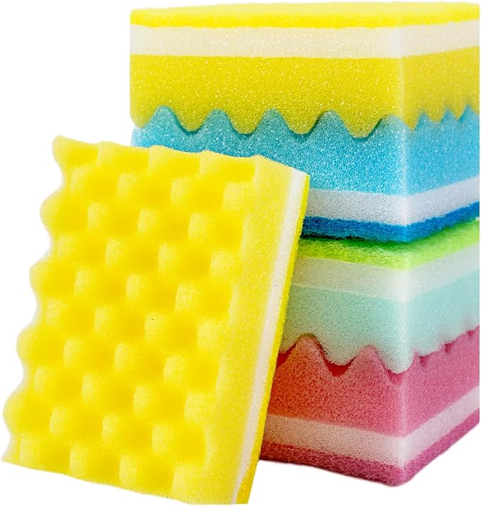 20 Pack, The Third Generation Dishwashing Sponge, Scrub Sponge, The Wave Shaped - Image 4