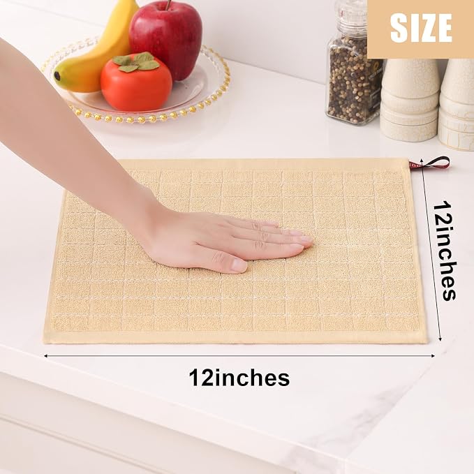 Homaxy 100% Cotton Terry Kitchen Dish Cloths, Ultra Soft and Absorbent Dish - Image 5