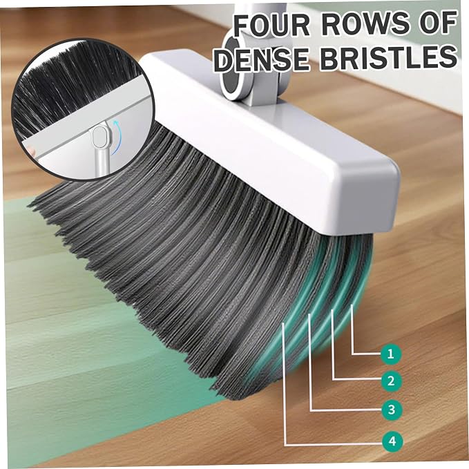 3-in-1 Broom with Dustpan Combo Set Foldable and Rotating Broom and Dustpan Set - Image 3