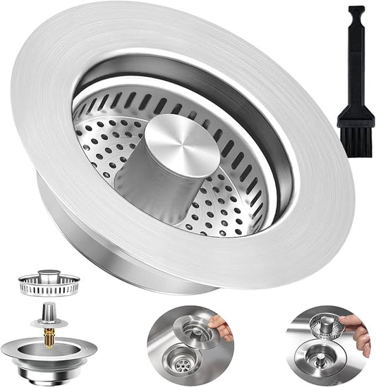 3-in-1 Kitchen Sink Drain Strainer Stopper, Upgraded Stainless Steel Sink Plug by Unknown