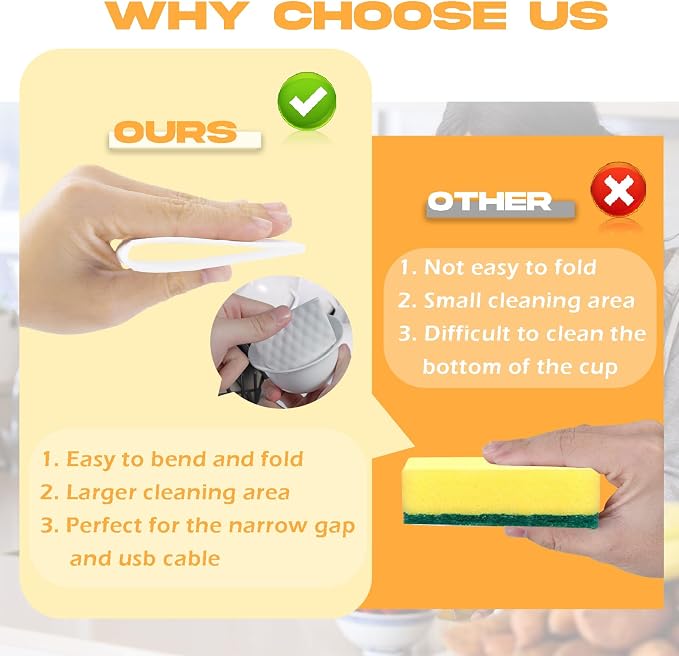 60 PCS Magic Cleaning Sponge Eraser Sheets, Reusable Upgrade Convex Point Scrub - Image 3