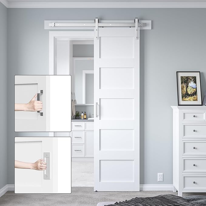 28in x 84in White Sliding Barn Door - Image 3