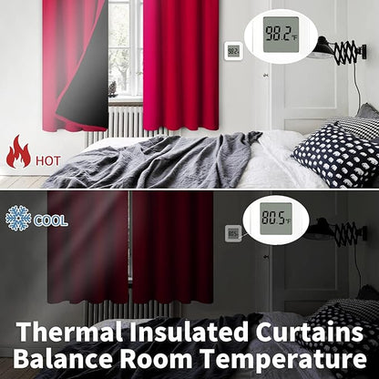 BGment Blackout Curtains for Bedroom 84 Inch Long, Thermal Insulated Bedroom Curtains Christmas Rod Pocket Room Darkening Curtains, Each Window Drape 2 Panels, 42 Wide, Red