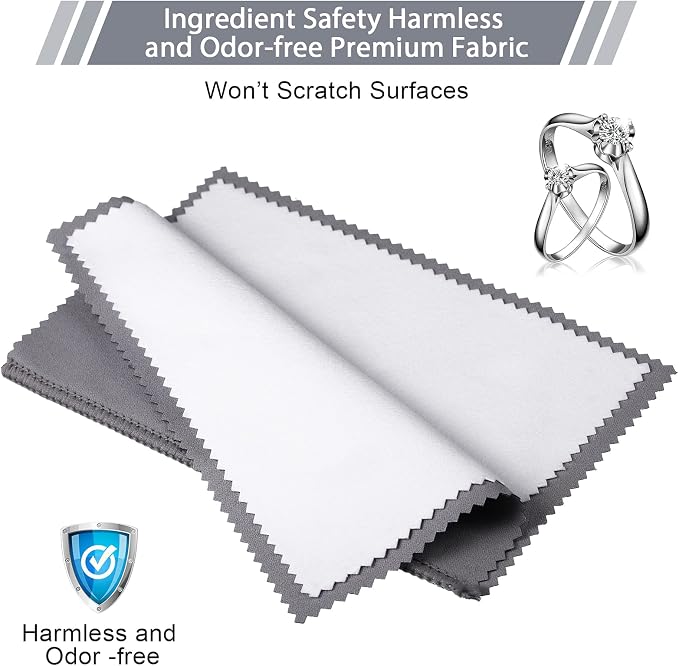 Breling 10 Pcs Silver Jewelry Polishing Cloths 6 x 8 inches Jewelry Cleaning - Image 4