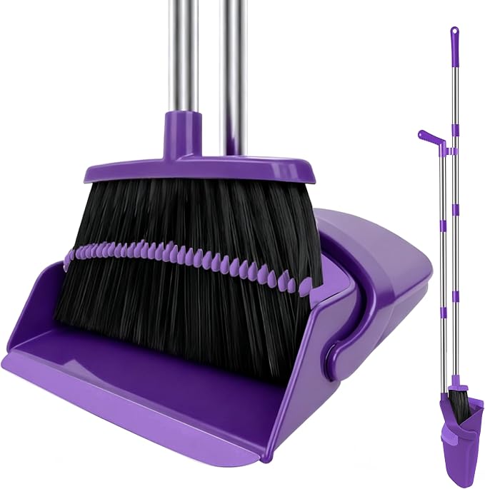 Purple Broom with Dustpan Combo Set by UDUK